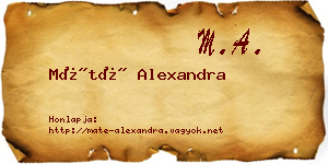 Máté Alexandra névjegykártya